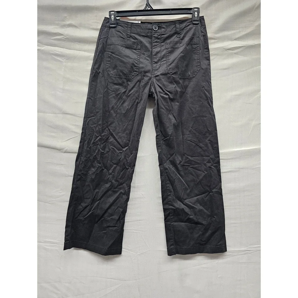 Social Standard Womens Crop Pants Black Cotton Blend Casual Size 6